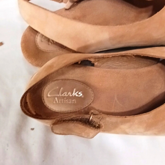 Clarks Artisan Casilyn Lizzie Nubuck Platform Wedge Sling Back Open Toe … - Picture 3 of 9